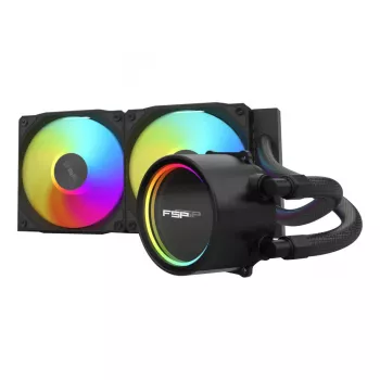 FSP AE24-B 240 mm ARGB all-in-one CPU kvapalinový chladič, LGA1851/AM5, čierny