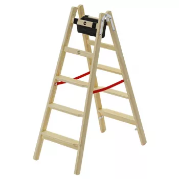 HAILO H77 ComfortLine obojstranný drevený schodíkový rebrík 2x5 stupienkov