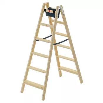 HAILO obojstranný rebrík H77 ComfortLine drevo 2x6 stupienkov