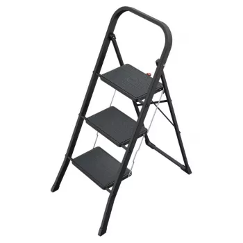 HAILO K44 StandardLine skladacia stolička, 3 stupienky, bezpečnostné držadlo, čierna, 150 kg