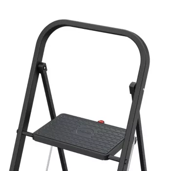 HAILO K44 StandardLine skladacia stolička, 3 stupienky, bezpečnostné držadlo, čierna, 150 kg