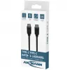 ANSMANN USB-C na USB-C dátový a nabíjací kábel, 1,2 m, 60W Power Delivery, čierna