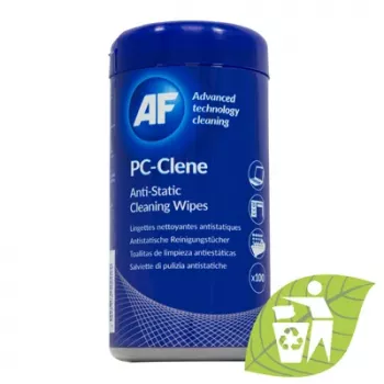 AF APCC100 ECO PC-Clene univerzálne čistiace utierky na pracovné miesta, 100 utierok, antistatické, bez alkoholu, bez vlákien
