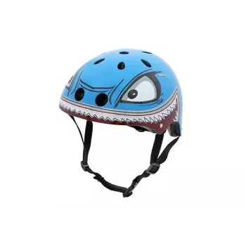 Hornit Shark detská cyklistická prilba s LED svetlom, modrá/sivá, 48-53 cm