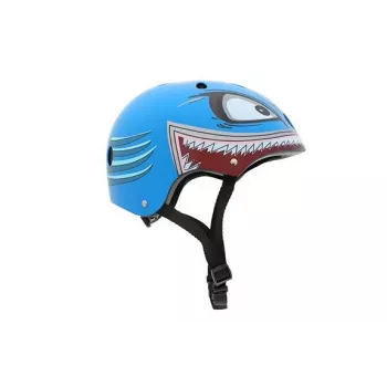 Hornit Shark detská cyklistická prilba s LED svetlom, modrá/sivá, 48-53 cm