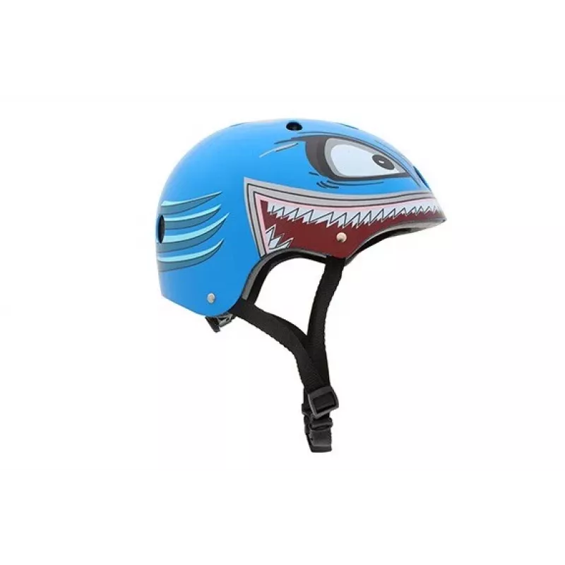 Hornit Shark detská cyklistická prilba s LED svetlom, modrá/sivá, 48-53 cm