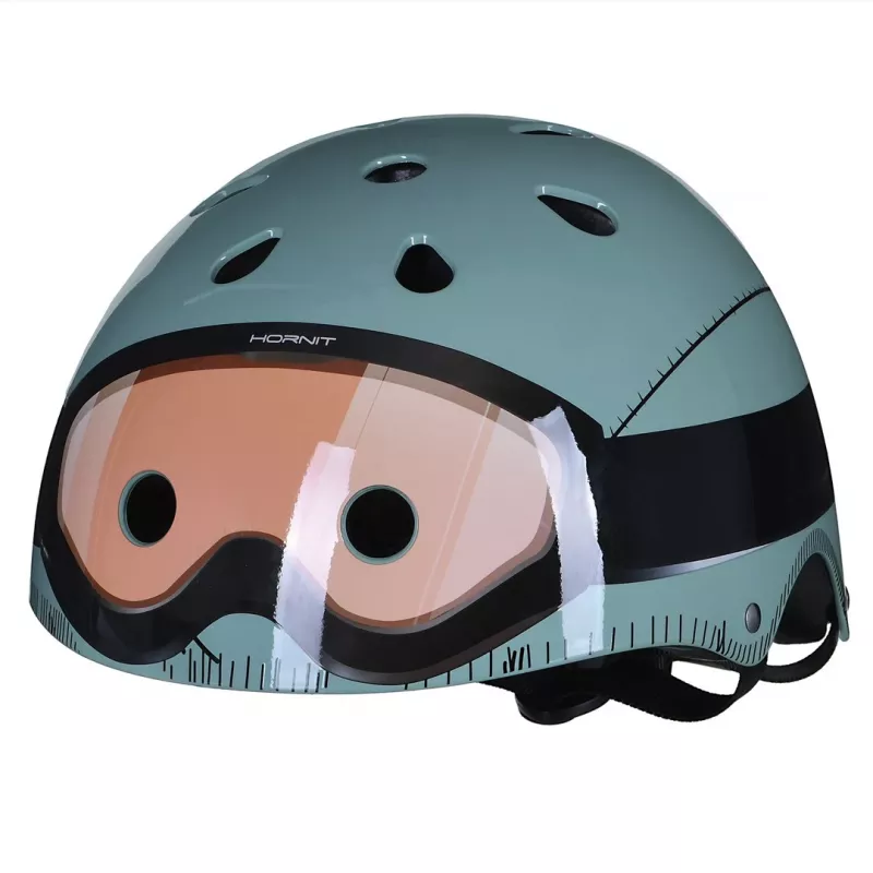 Hornit Military detská cyklistická prilba 53-58 cm so zadným LED svetlom