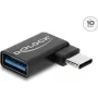 Delock USB 10 Gbps USB Type-C™ konektor samec na USB Type-A konektor samica adaptér, ľavý zahnutý