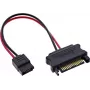 InLine® SATA napájací adaptérový kábel, SATA konektor samica na SlimSATA konektor samec, 0,15 m