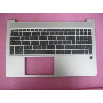 HP ProBook 450/455 G6/G7 kryt hornej časti s francúzskou klávesnicou AZERTY, bez čítačky Smart Card, Natural Silver