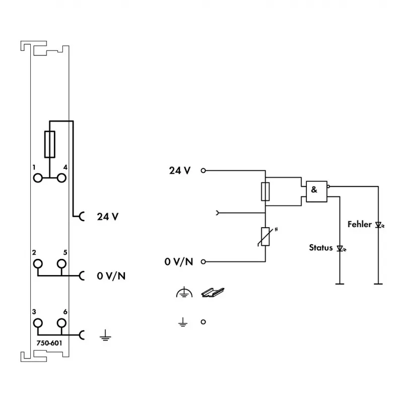 Napájací modul potenciálu WAGO 750-601 24 VDC
