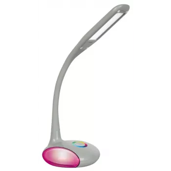 Activejet VENUS RGB sivá LED stolná lampa s meniacim sa podstavcom a funkciou USB nabíjania