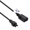 Akyga AK-NB-09A napájací kábel IEC C14 na IEC C5 (trojlístok), 1,5 m, čierny