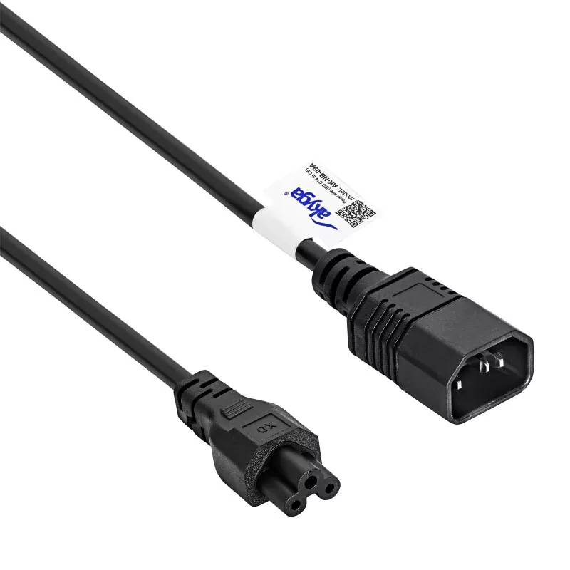 Akyga AK-NB-09A napájací kábel IEC C14 na IEC C5 (trojlístok), 1,5 m, čierny