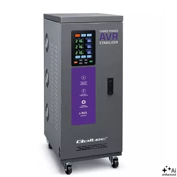 Qoltec 15kVA trojfázový servomotorový stabilizátor napätia AVR s LCD displejom, presnosť ±3%, Expert Line