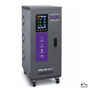 Qoltec trojfázový AVR stabilizátor napätia 30kVA servomotor LCD Expert Line