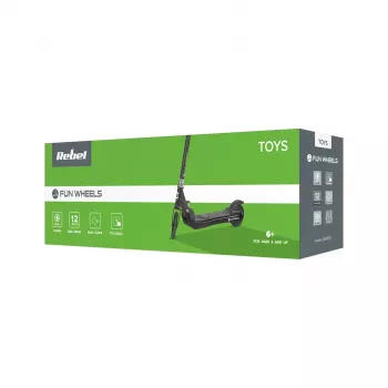 REBEL FUN WHEELS BLACK elektrická kolobežka 250W 25km/h 8 palcov plné gumové kolesá