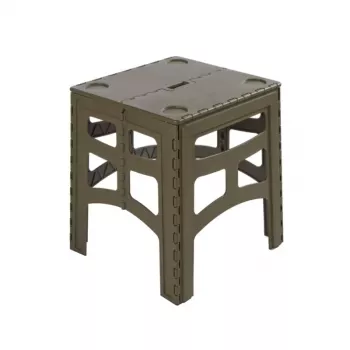 KEEEPER Timo skladací kempingový stôl M, olivová, hliník, zaťaženie 80 kg, 46,5x44,5x55 cm
