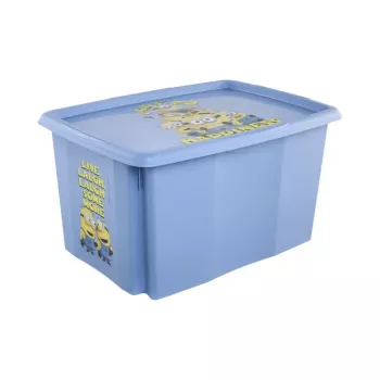 keeeper box s vekom 45L Karolina “Minions Happiness” 55,5x40x30cm svetlomodrý