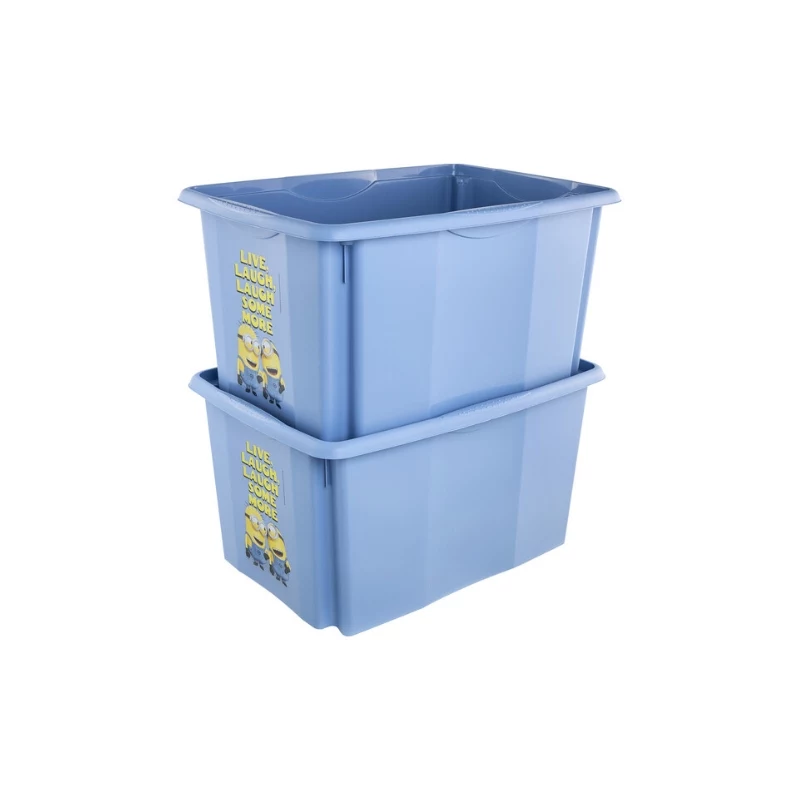 keeeper box s vekom 45L Karolina “Minions Happiness” 55,5x40x30cm svetlomodrý