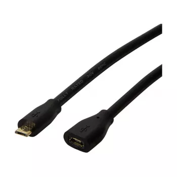 LogiLink CU0121 USB 2.0 Micro-B konektor samec na Micro-B konektor samica predlžovací kábel, 1 m, čierny
