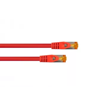 KABELMEISTER RJ45 patch kábel Cat. 7 surový kábel, vysoko flexibilný TPE plášť, bez halogénov, červený, 1m