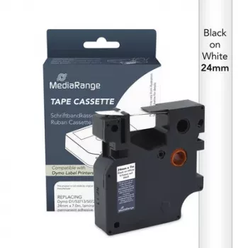 MediaRange Dymo D1 kazeta so štítkovou páskou 24mm x 7m čierna na bielej (S0720930/53713)