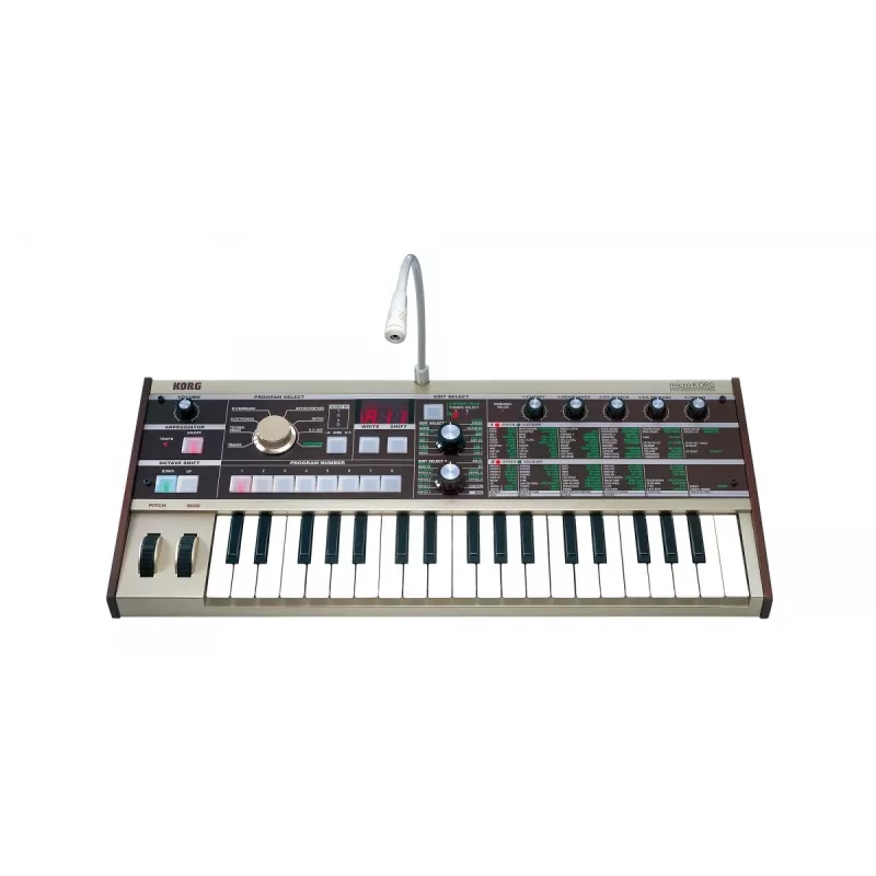 Korg microKORG analog modeling syntetizátor s 37 mini klávesmi a vocoderom, sivá
