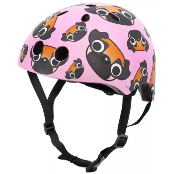 Hornit Pug detská cyklistická prilba s LED svetlami - ružová, 48-53 cm PUS806