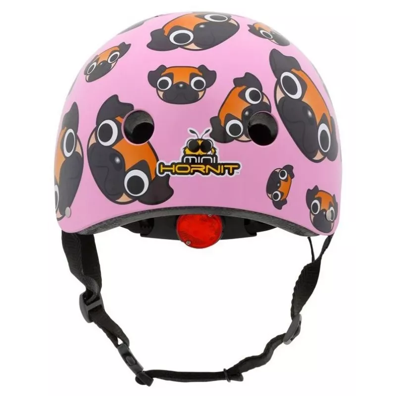 Hornit Pug detská cyklistická prilba s LED svetlami - ružová, 48-53 cm PUS806