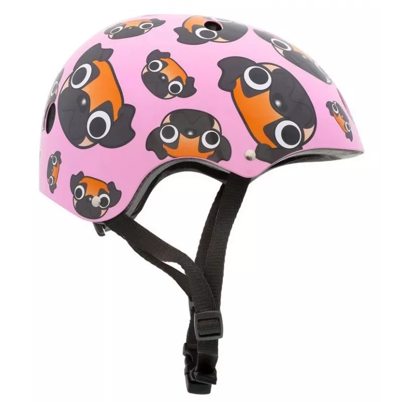 Hornit Pug detská cyklistická prilba s LED svetlami - ružová, 48-53 cm PUS806