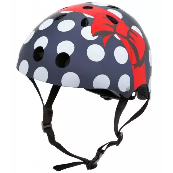 Hornit POM913 Polka Dot multi-športová prilba pre deti, 53-58 cm, čierna/modrá/červená/biela