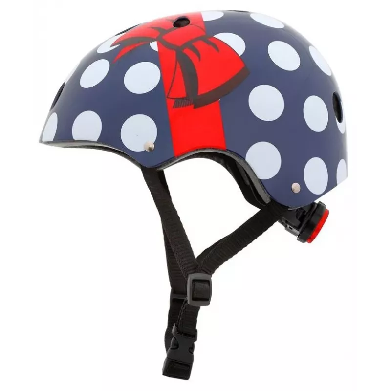 Hornit POM913 Polka Dot multi-športová prilba pre deti, 53-58 cm, čierna/modrá/červená/biela