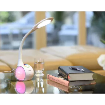 Activejet AJE-RAINBOW RGB stolná LED lampa s RGB podsvietenou základňou