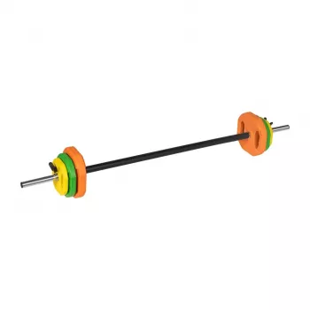 REBEL ACTIVE 20 kg sada liatinových jednoručiek s 140 cm tyčou