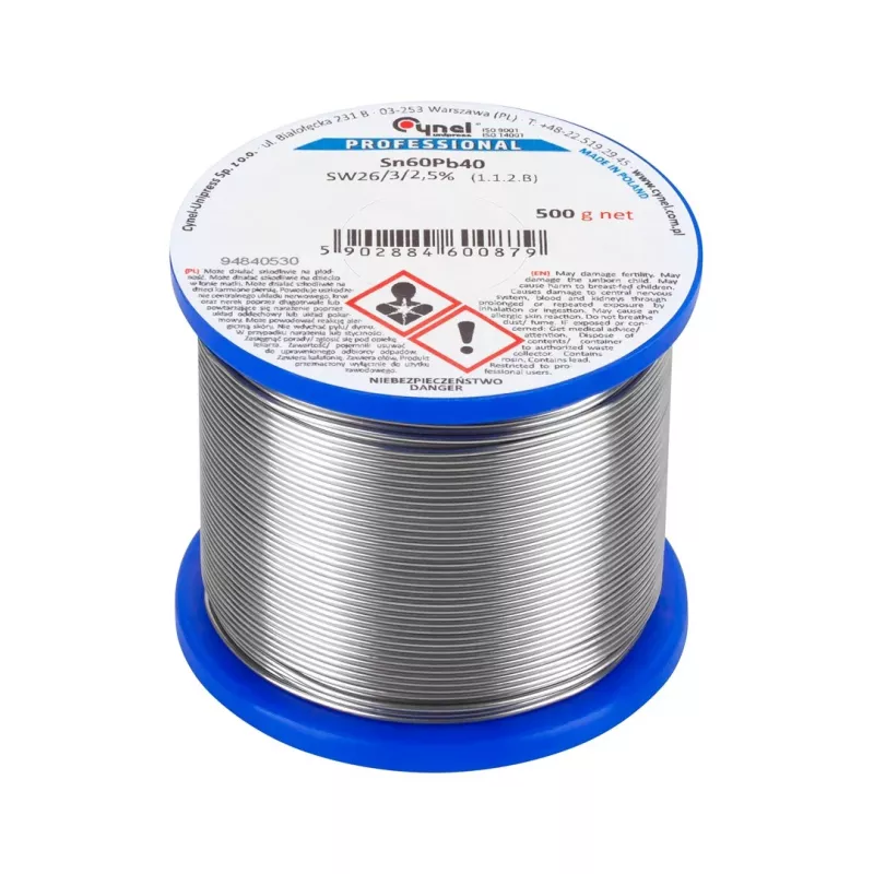 CYNEL cín 3mm/500g Sn60Pb40 spájkovací drôt s kolofóniovým jadrom