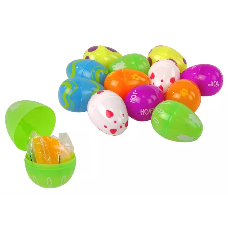 LEAN TOYS veľkonočné vajíčka squishy zajac hračka 12 kusov