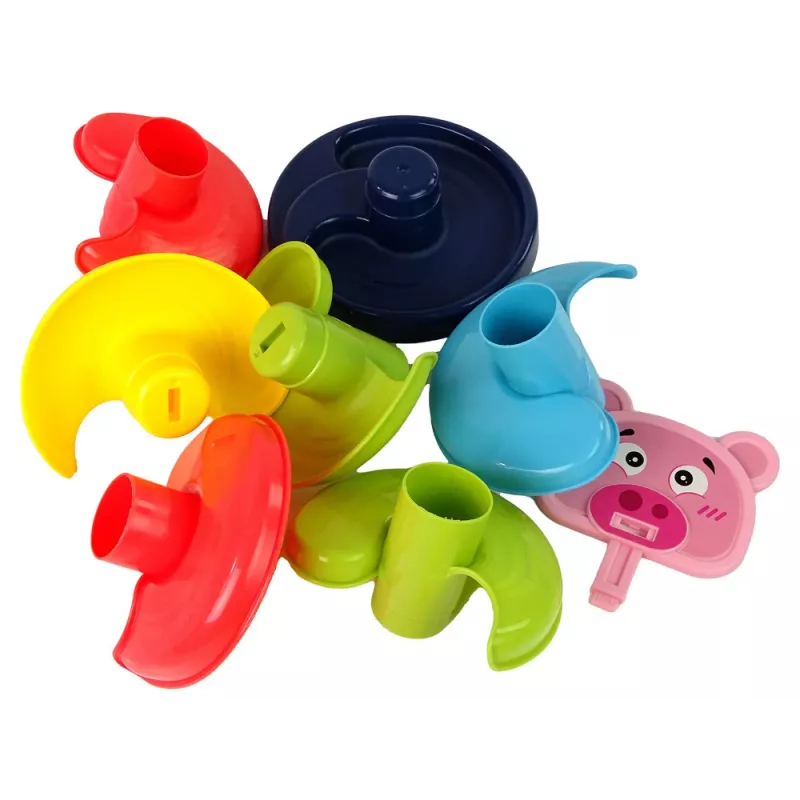 LEAN TOYS edukačná guľôčková dráha 6 úrovní prasiatko-kôš triedič