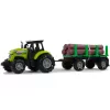 LEAN TOYS zelený traktor s dreveným prívesom a zvukovými efektmi