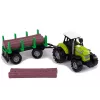 LEAN TOYS zelený traktor s dreveným prívesom a zvukovými efektmi
