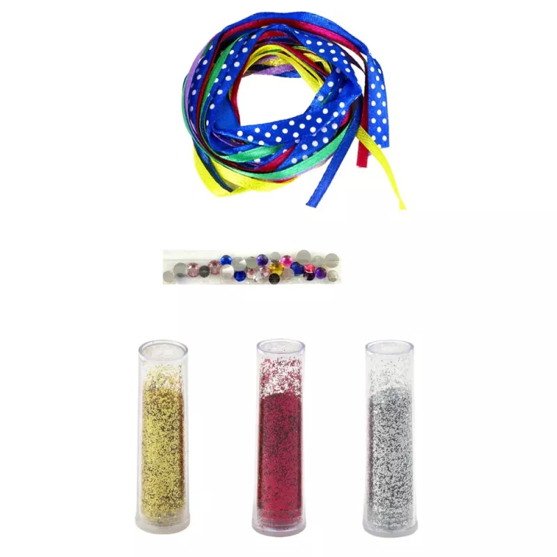 LEAN TOYS DIY sada na výrobu trblietavých náramkov, 10 náramkov, od 6 rokov