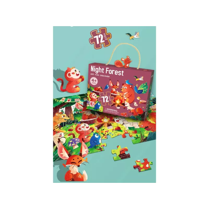 LEAN TOYS lesné zvieratá 72-dielne detské puzzle