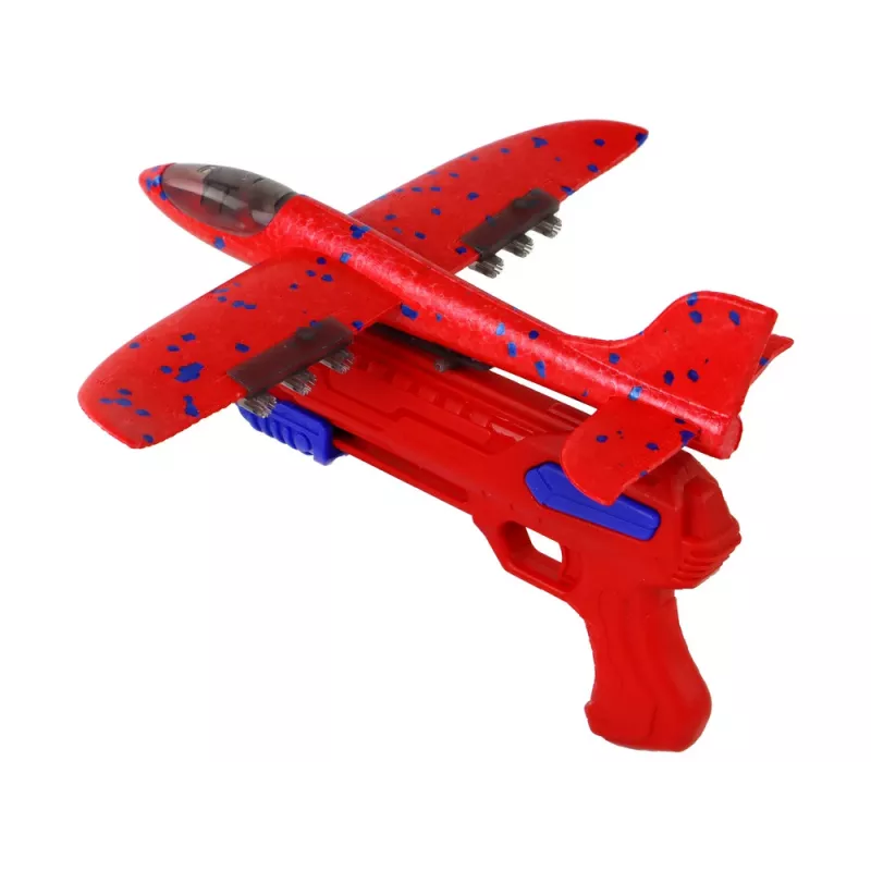 LEAN TOYS lietadlo bublinkovač pištoľ červená