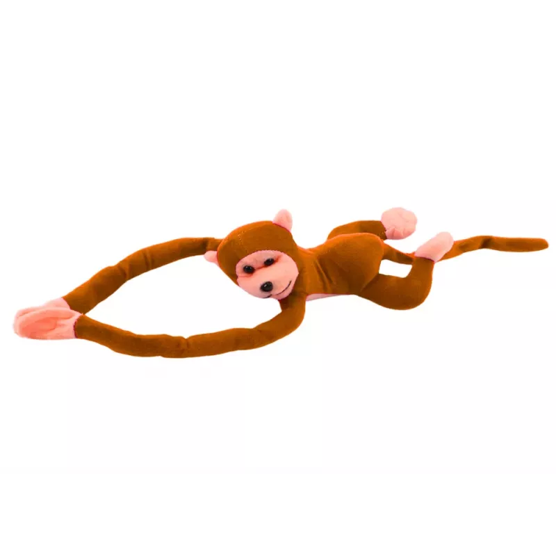 LEAN TOYS plyšová opica maskot so zvukom, svetlohnedá 80 cm