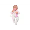 LEAN TOYS bábika s cumlíkom, jednorožec kombinéza, ružová deka a príslušenstvo, 35 cm
