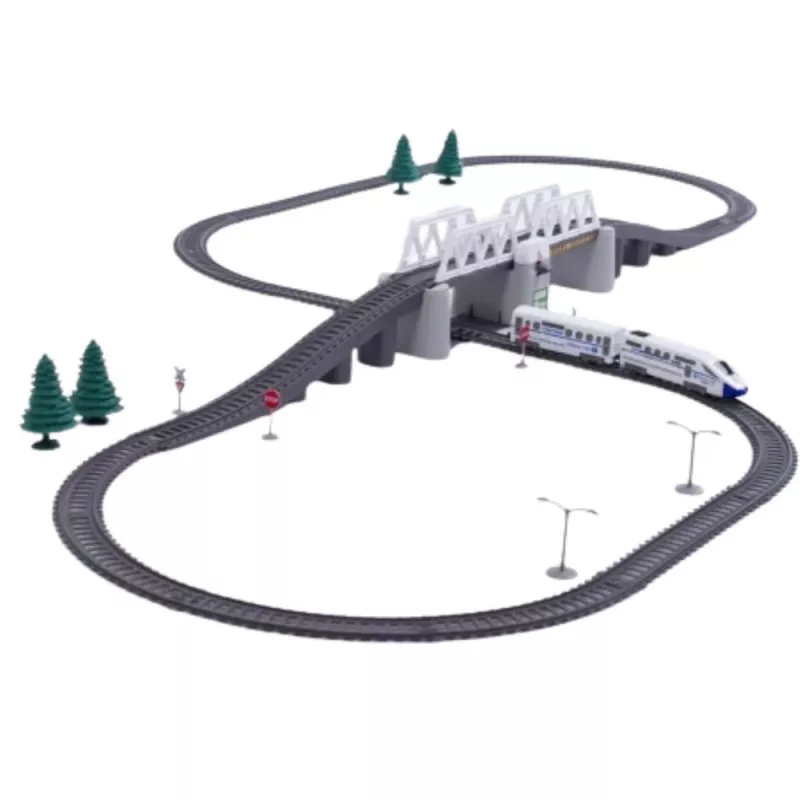 LEAN TOYS elektrická vlaková súprava s výklopným mostom a koľajnicou 366 cm
