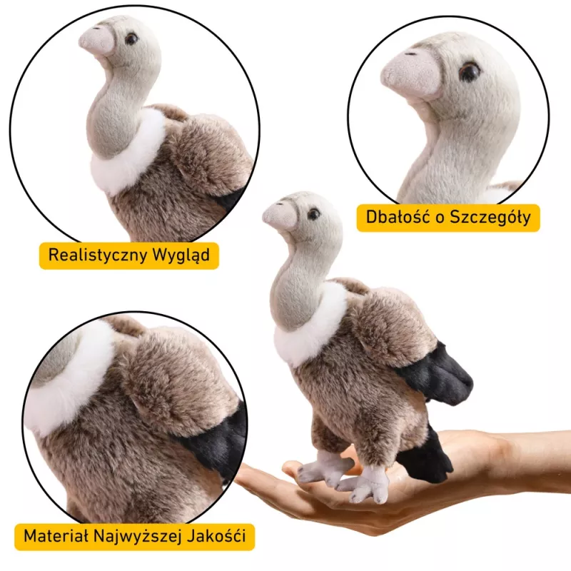 LEAN TOYS plyšový sup vták plyšová hračka maskot plyšák 25 cm