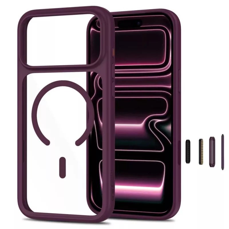TECH-PROTECT MagOne MagSafe puzdro + pancierové sklo balenie 2 ks pre iPhone 17 Pro / 18 Pro – Dark Cherry/transparentná