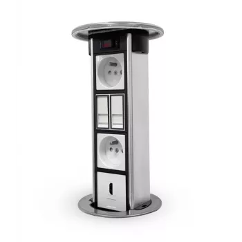 LEGRAND EM/HU-STP-1S-3EU desktopový stĺp prázdne puzdro pre 8 modulov, hliník/čierna