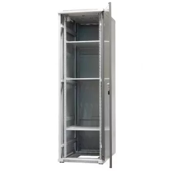 EMITER EmiterNet Top 42U voľne stojaca sieťová skriňa, 600x1000x1980 mm, sklenené predné dvere, čierna EM/SH05D-6042